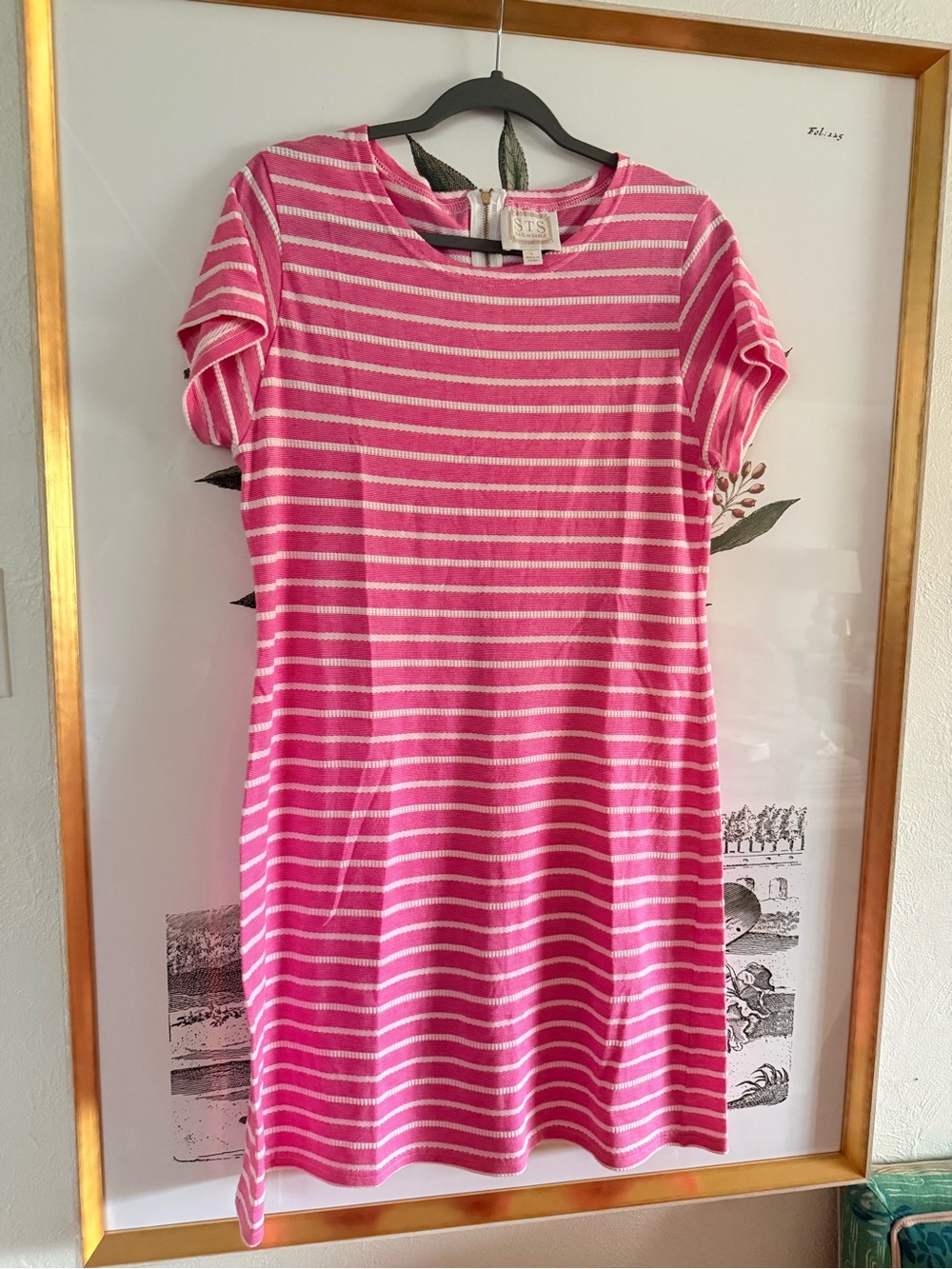 Sail to Sable Hot Pink & White Striped Short Sleeve Mini Dress